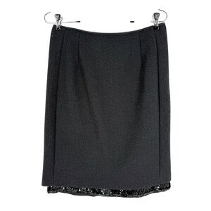 Dorothee Schumacher Wool Skirt Womens Size Large Charcoal Gray Sequin Hem